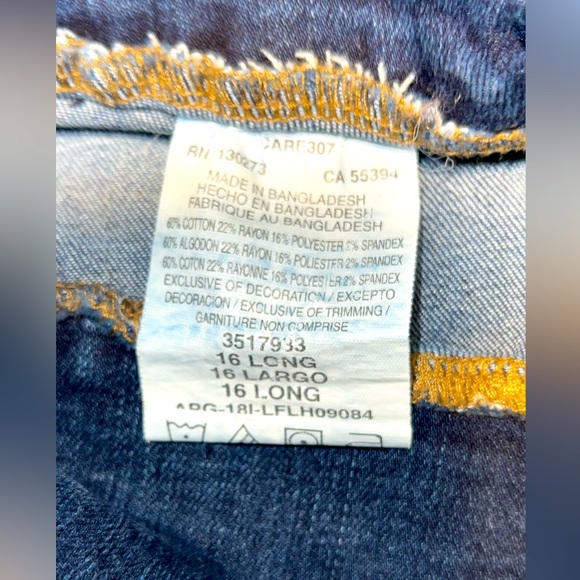 Lee Womens Slim Fit Slim Leg Mid Rise Sculpting Jeans Size 16 Long. - Picture 5 of 5